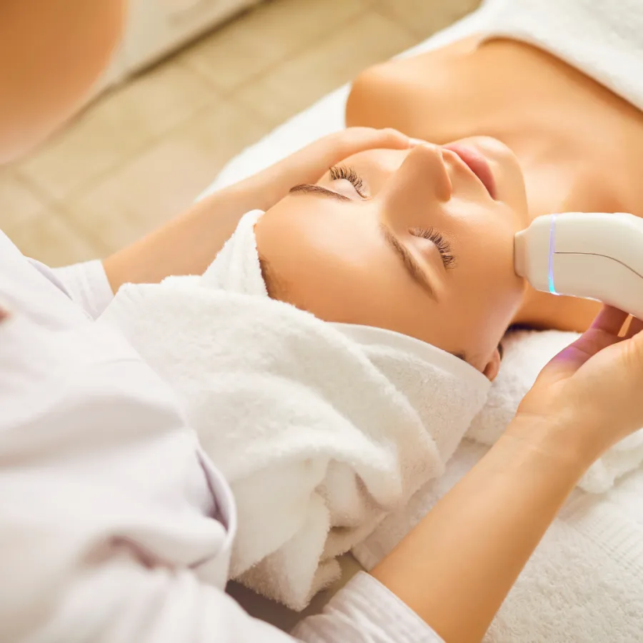 Skin treatment in progress